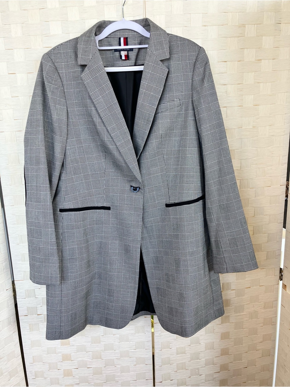 Tommy Hilfiger Classic Grey Plaid Women's Blazer